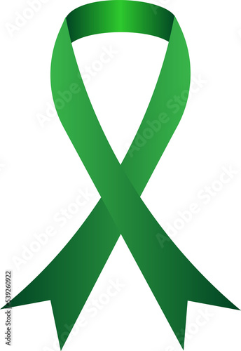 Green awareness ribbon.