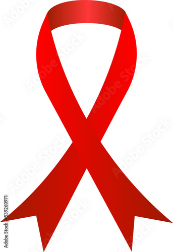Red awareness ribbon.