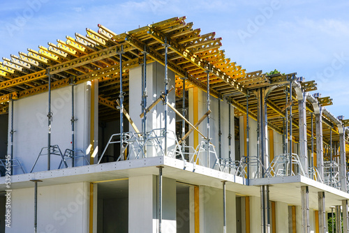 Construction of a new private house according to modern technology using prefabricated panels