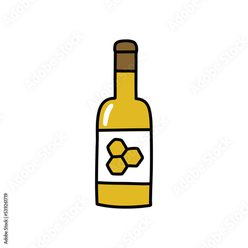 mead bottle doodle icon, vector color line illustration
