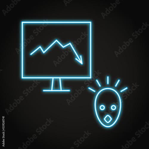 Panic selling neon icon in line style