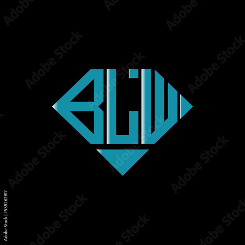 BLW letter logo creative design. BLW unique design.
