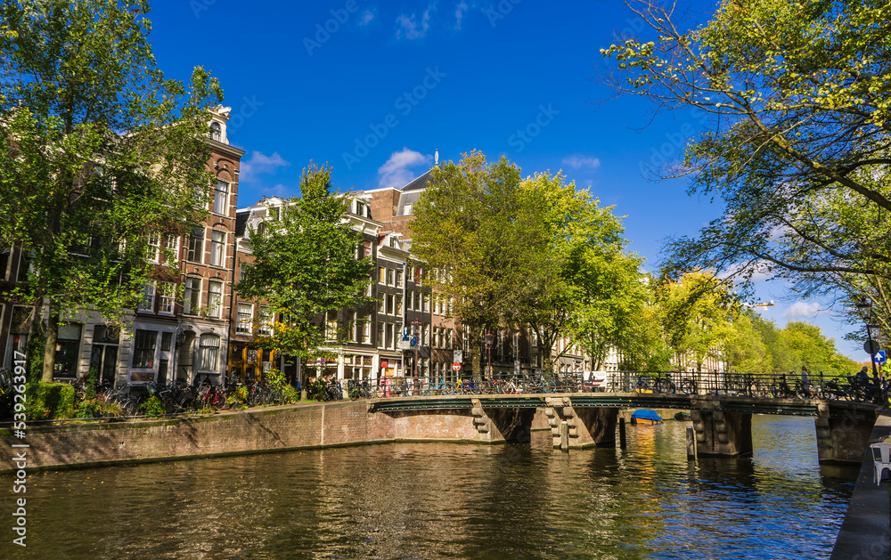 Street and bridge over the Canal, Amsterdam