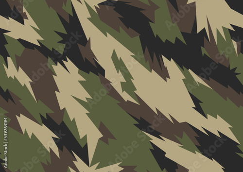 Seamless pattern with camouflage geometric trendy ornament. Racing background for vinyl wrap and decal. Abstract military camo vector texture.