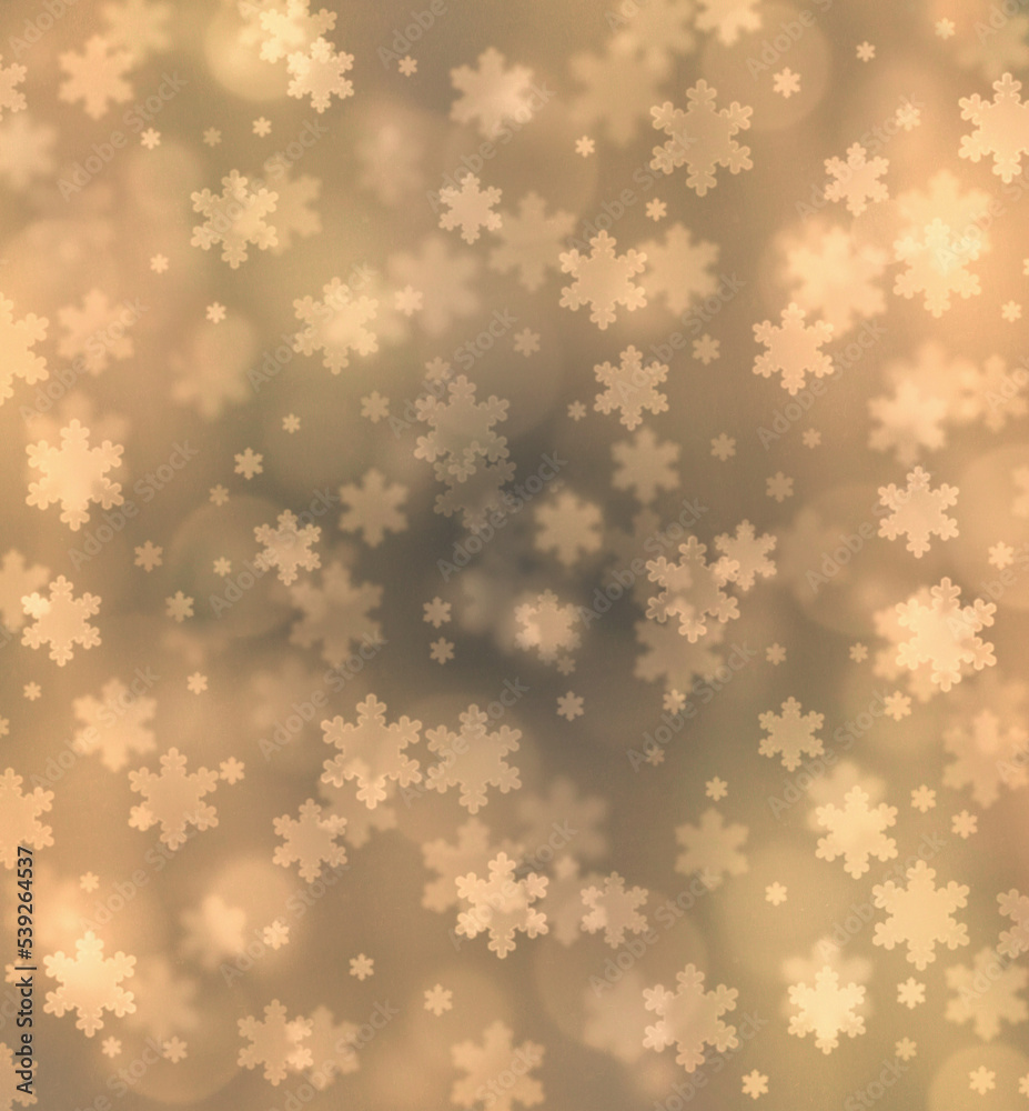 Background image of textured snowflakes in beige golden tone Background image of textured snowflakes in beige golden tone