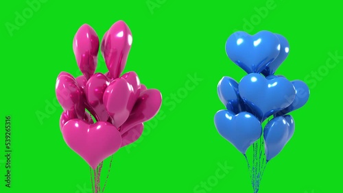 Festive balloons for a newborn. Balloons for the birth of a boy or girl. photo