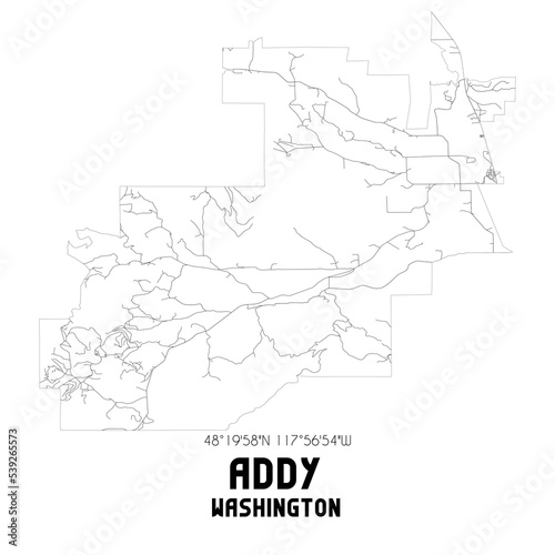 Addy Washington. US street map with black and white lines.