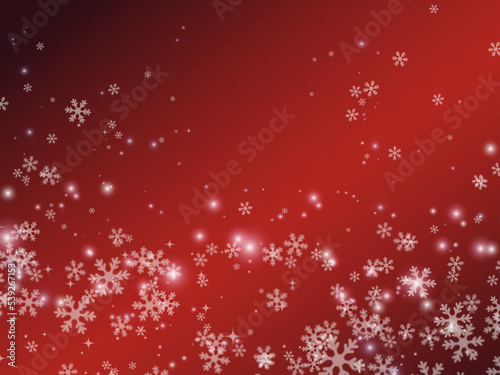 Fond de flocons de neige bokeh rouge