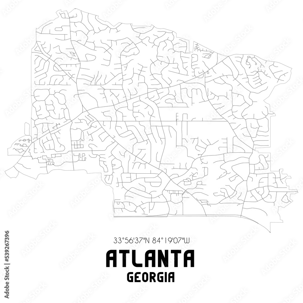 Atlanta Georgia. US street map with black and white lines. Atlanta Georgia. US street map with black and white lines.
