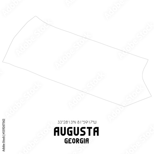 Augusta Georgia. US street map with black and white lines.