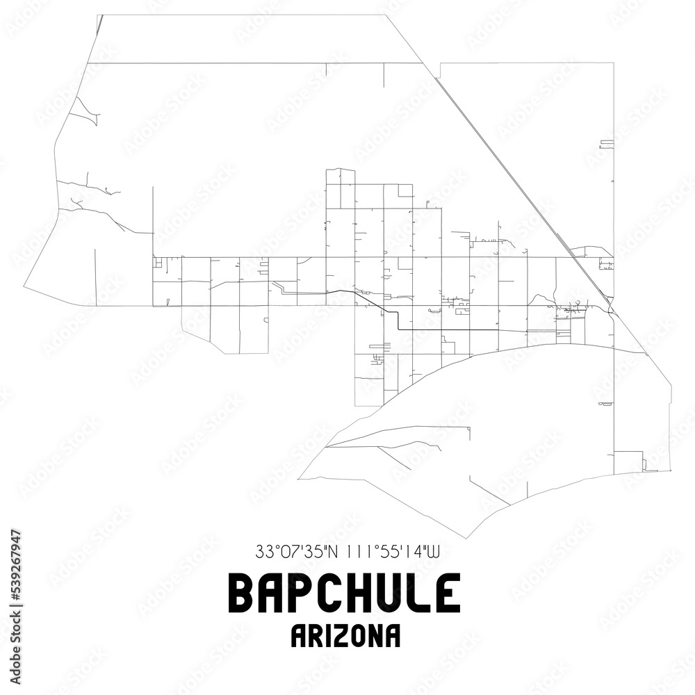 Bapchule Arizona. US street map with black and white lines. Bapchule Arizona. US street map with black and white lines.