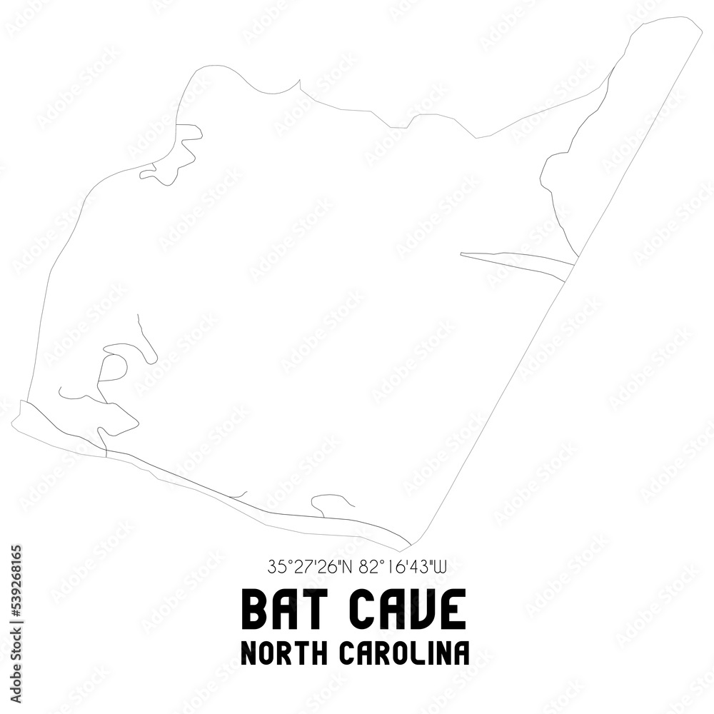 Bat Cave North Carolina. US street map with black and white lines. Bat Cave North Carolina. US street map with black and white lines.
