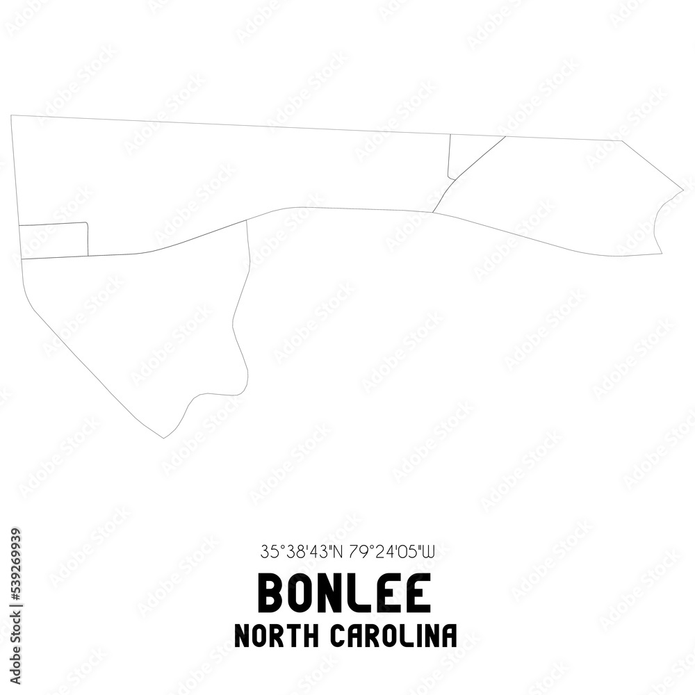 Bonlee North Carolina. US street map with black and white lines. Bonlee North Carolina. US street map with black and white lines.