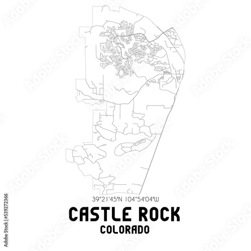 Castle Rock Colorado. US street map with black and white lines. photo