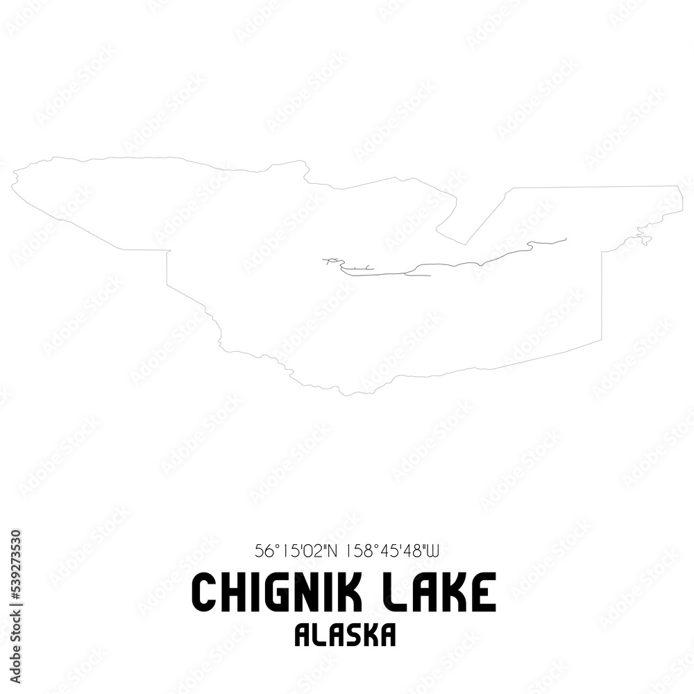 Chignik Lake Alaska. US street map with black and white lines. Chignik Lake Alaska. US street map with black and white lines.