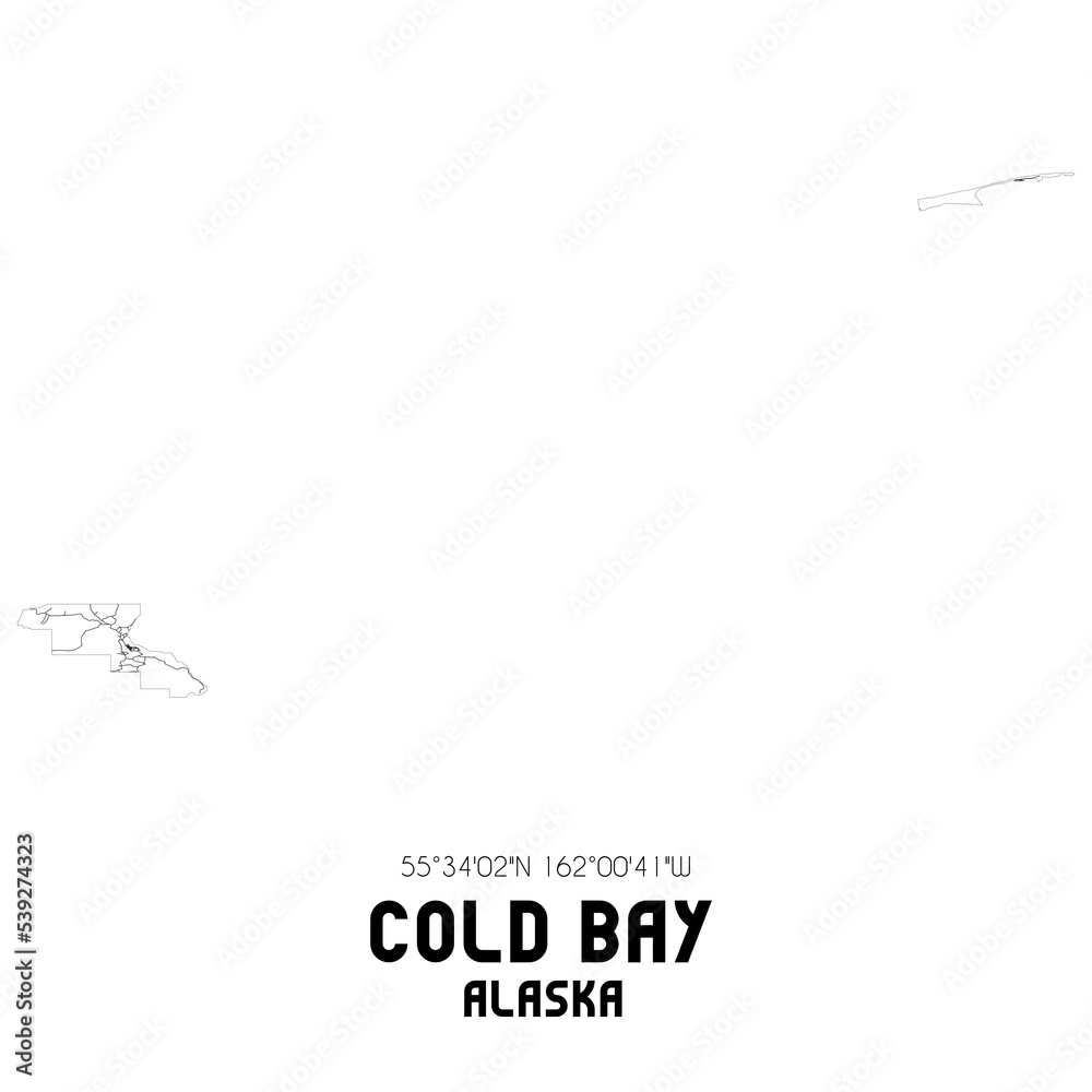 Cold Bay Alaska. US street map with black and white lines. Cold Bay Alaska. US street map with black and white lines.