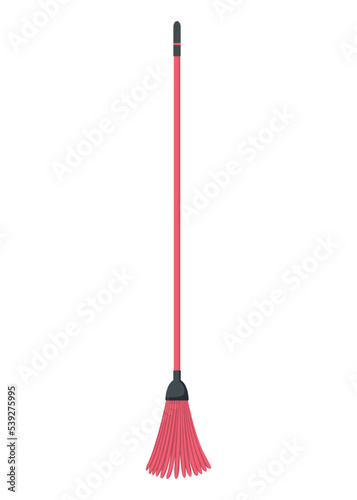 Broom mop icon. Hygiene handling equipment object illustration, household mop or housework broom tool isolated on white background