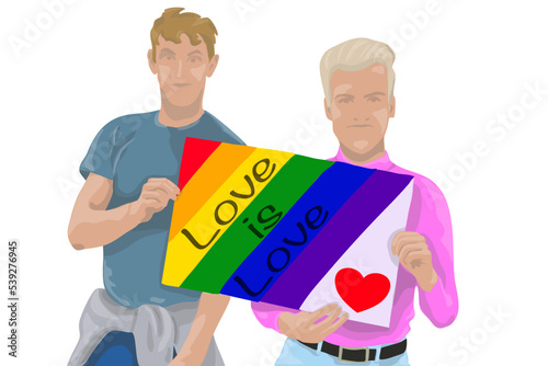 couple holding a sign lgbt