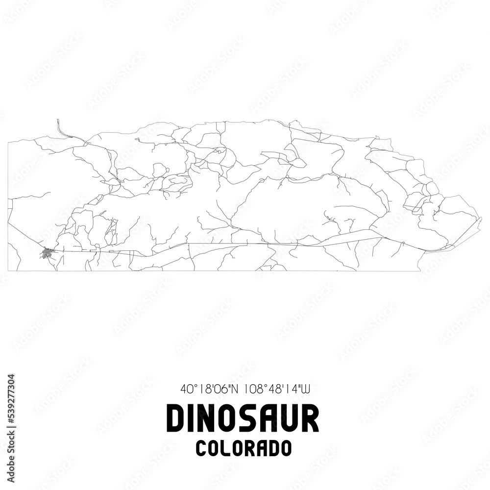 Dinosaur Colorado. US street map with black and white lines. Dinosaur Colorado. US street map with black and white lines.