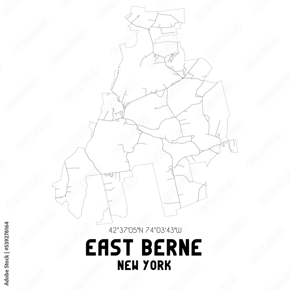 Fototapeta mapa świata dla dzieci East Berne New York. US street map