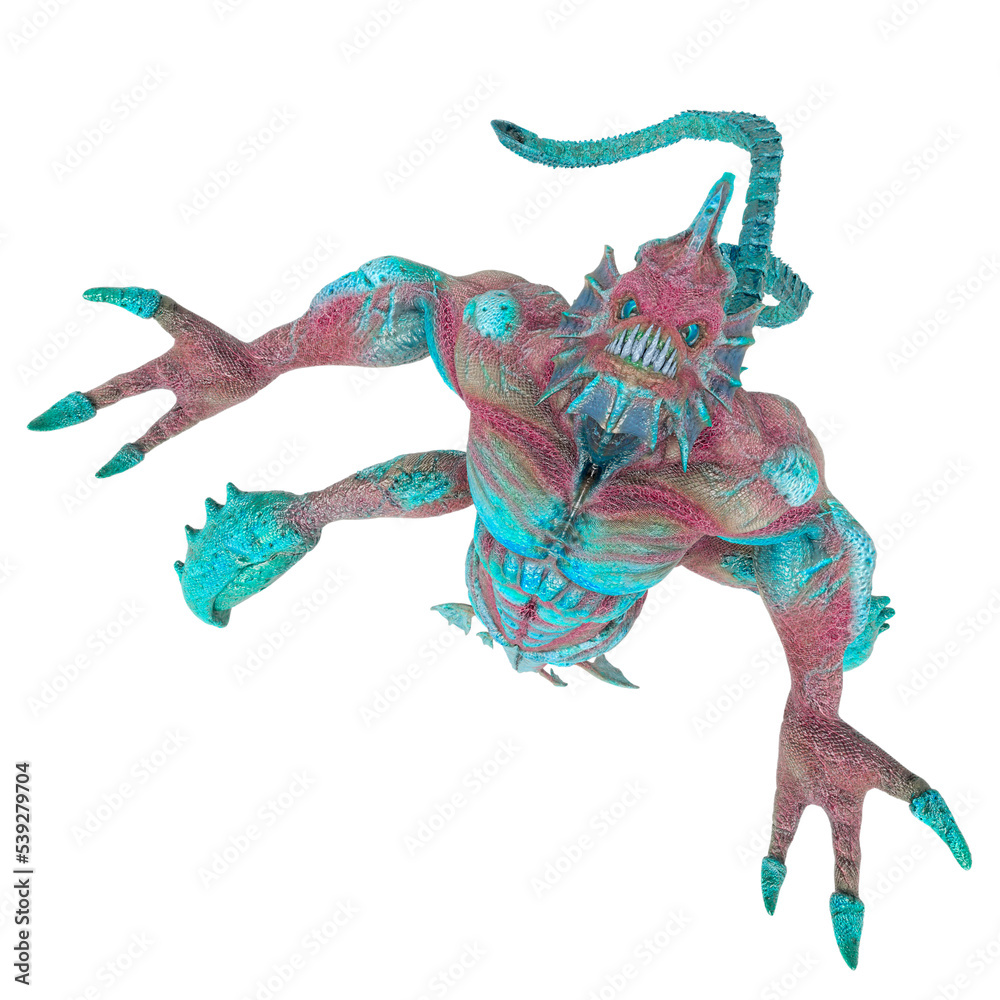 monster of the deep is swimming up top view