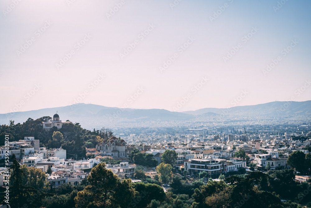 Mediterranean Sunset: Athens Panoramic Cityscape