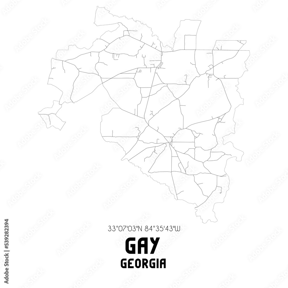 Gay Georgia. US street map with black and white lines.