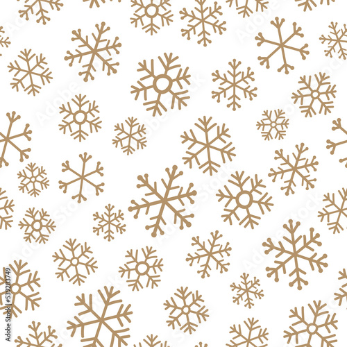 Winter seamless pattern with snowflakes. Vector illustration. 