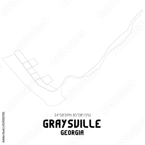 Graysville Georgia. US street map with black and white lines. photo
