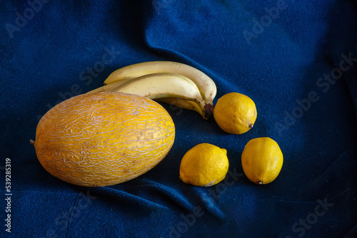 Принти на полотні Yellow fruits - mellow, lemons and bananas