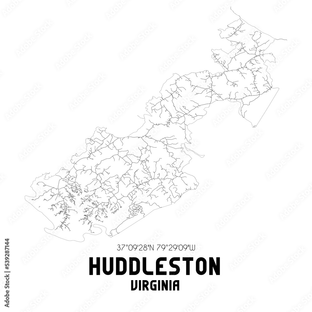 Huddleston Virginia. US street map with black and white lines. Huddleston Virginia. US street map with black and white lines.