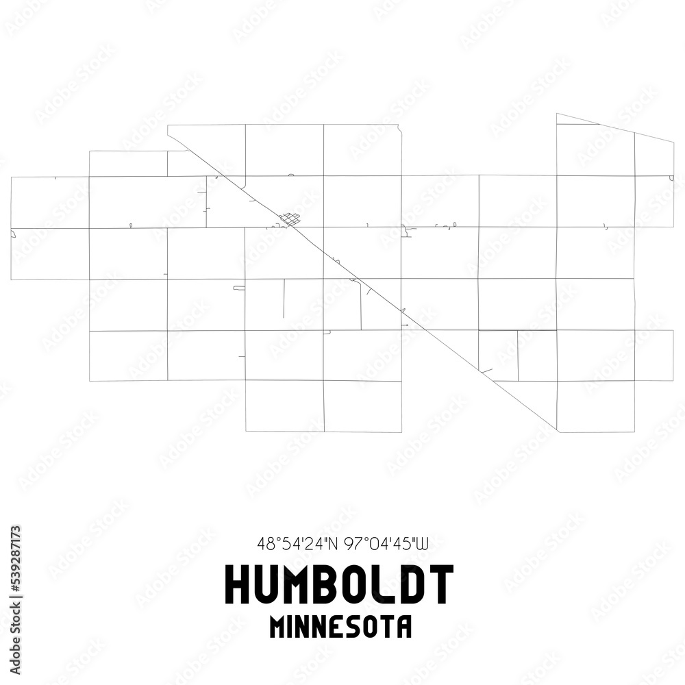 Humboldt Minnesota. US street map with black and white lines. Humboldt Minnesota. US street map with black and white lines.