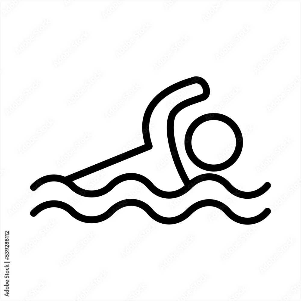 Obraz premium Swim Icon Logo Design Vector Template Illustration Sign And Symbol Pixels Perfect