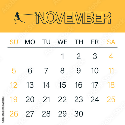 Calendar for 2023. Kalednar vector template. The week starts on Sunday. Calendar in a minimalist style. Calendar for planning.