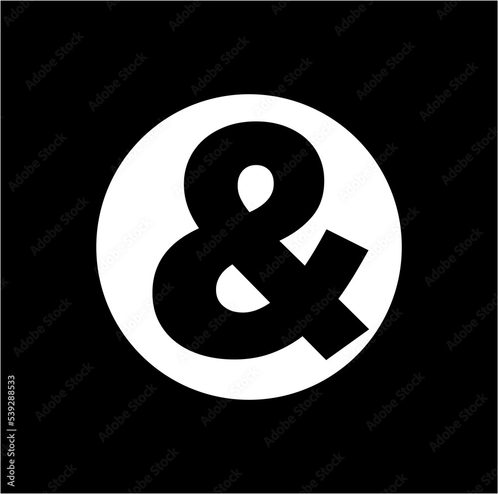 'And' Ampersand vector icon. black And icon. 'And' Ampersand vector icon. black And icon.