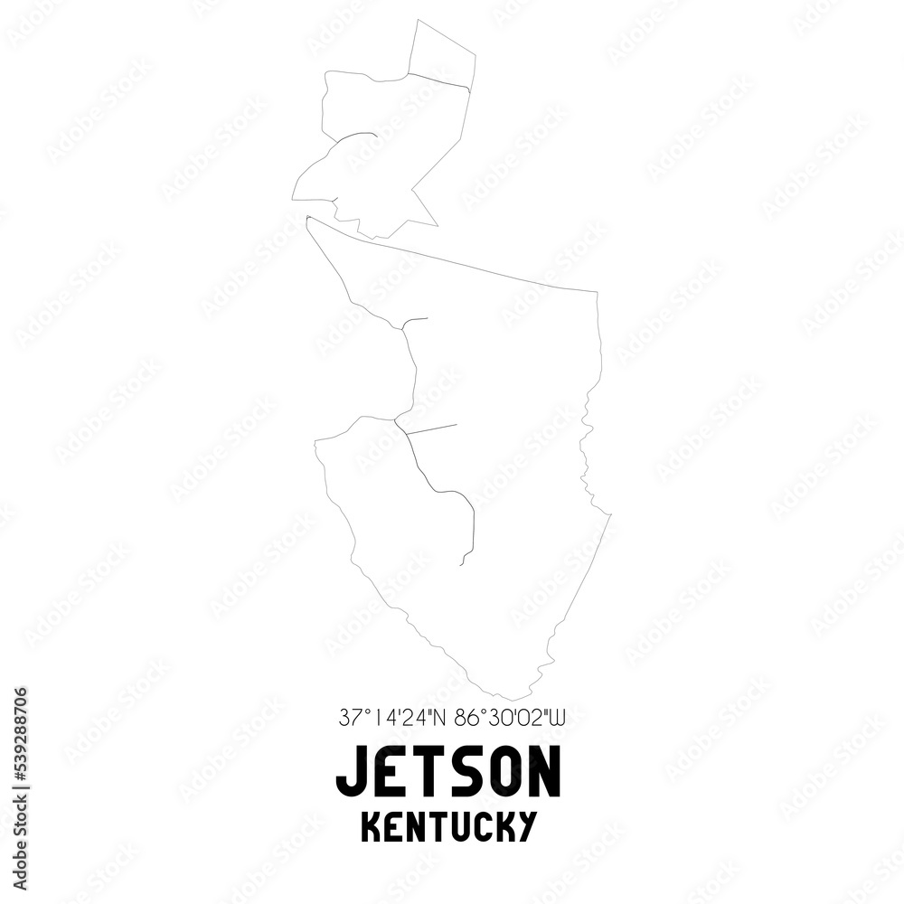 Jetson Kentucky. US street map with black and white lines. Jetson Kentucky. US street map with black and white lines.