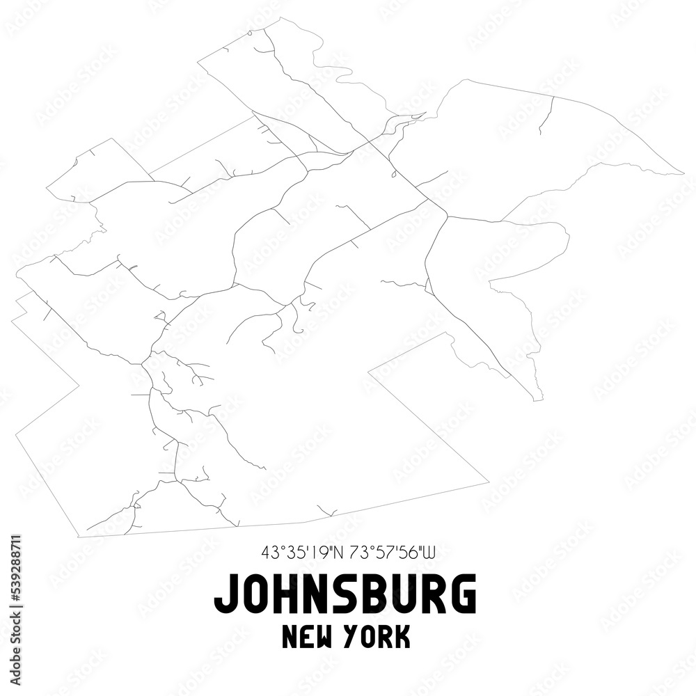 Johnsburg New York. US street map with black and white lines. Johnsburg New York. US street map with black and white lines.