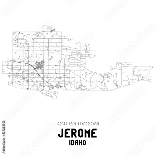 Jerome Idaho. US street map with black and white lines. photo
