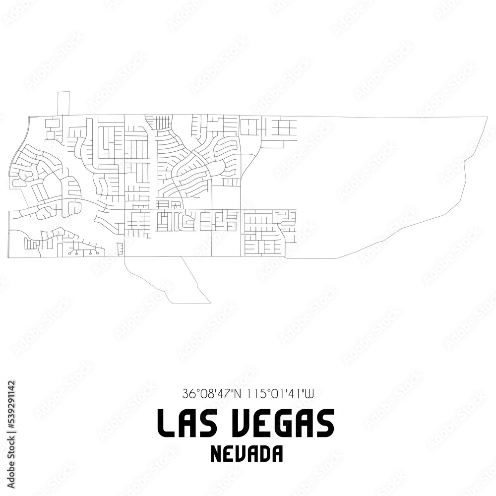 Las Vegas Nevada. US street map with black and white lines. Las Vegas Nevada. US street map with black and white lines.