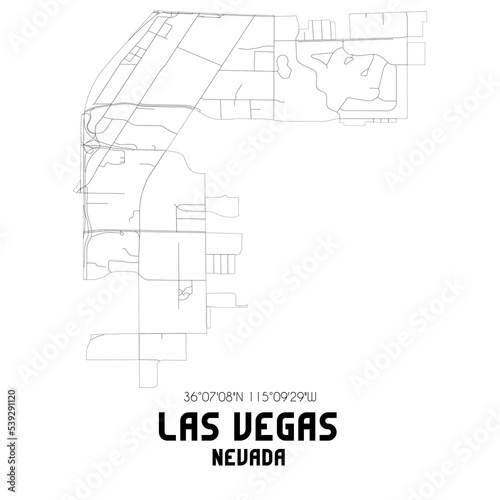 Obraz na płótnie Las Vegas Nevada. US street map with black and white lines. w salonie
