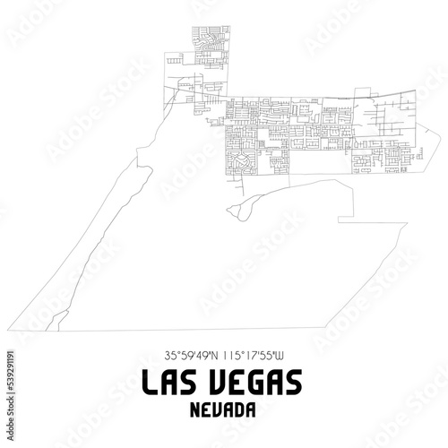 Photography Las Vegas Nevada. US street map with black and white lines.