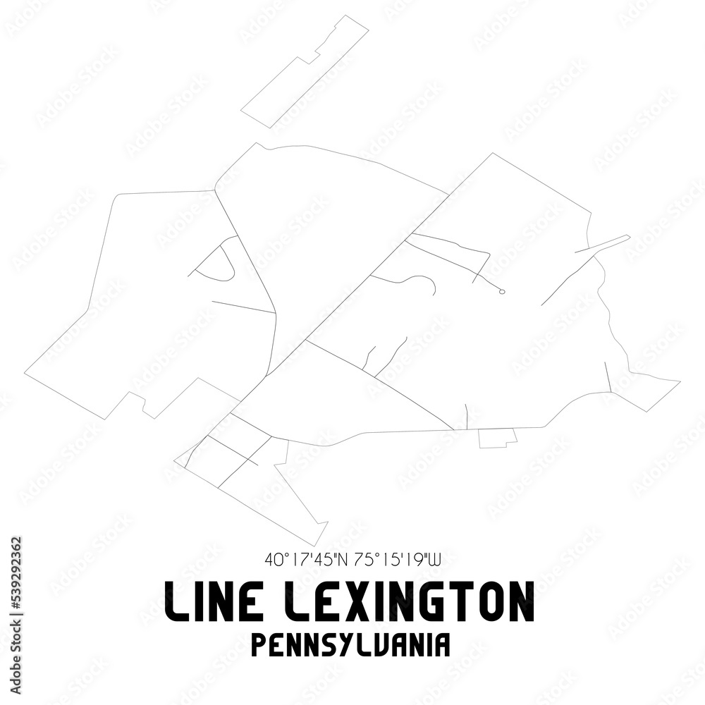 Line Lexington Pennsylvania. US street map with black and white lines. Line Lexington Pennsylvania. US street map with black and white lines.