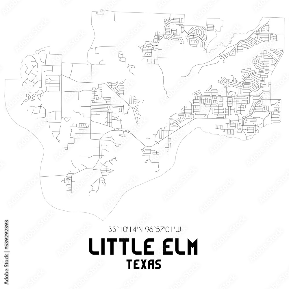 Little Elm Texas. US street map with black and white lines. Little Elm Texas. US street map with black and white lines.