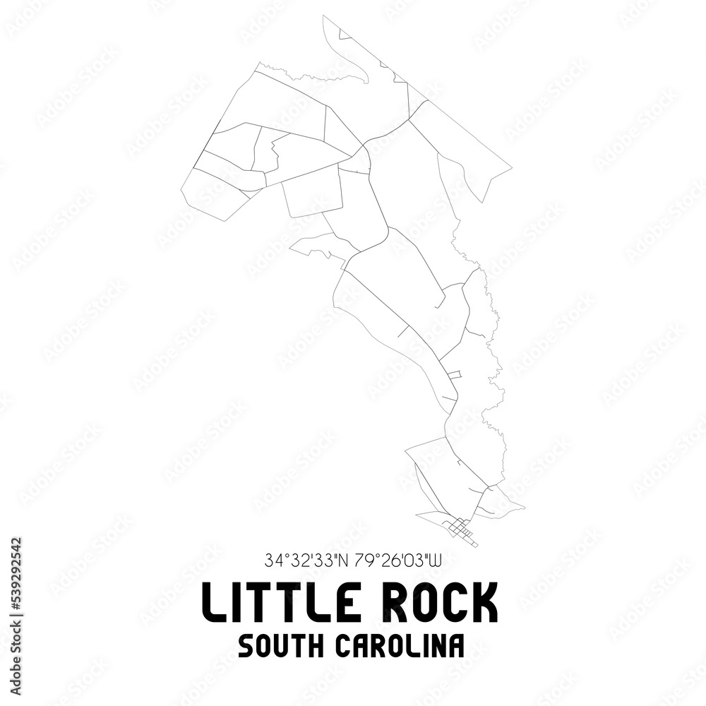 Little Rock South Carolina. US street map with black and white lines. Little Rock South Carolina. US street map with black and white lines.