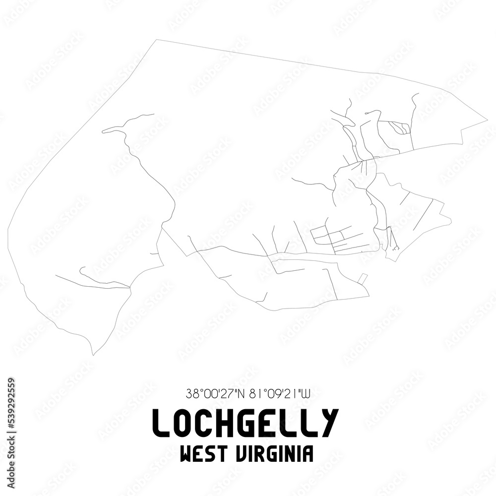 Lochgelly West Virginia. US street map with black and white lines. Lochgelly West Virginia. US street map with black and white lines.