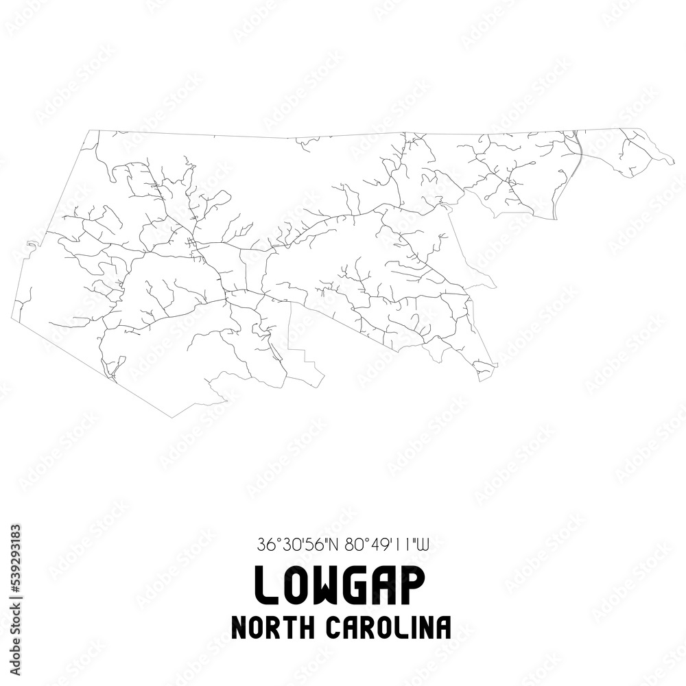 Lowgap North Carolina. US street map with black and white lines. Lowgap North Carolina. US street map with black and white lines.