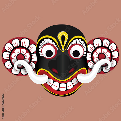 Devil mask sri lanka black color vector illustration