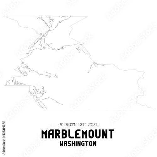Marblemount Washington. US street map with black and white lines. photo