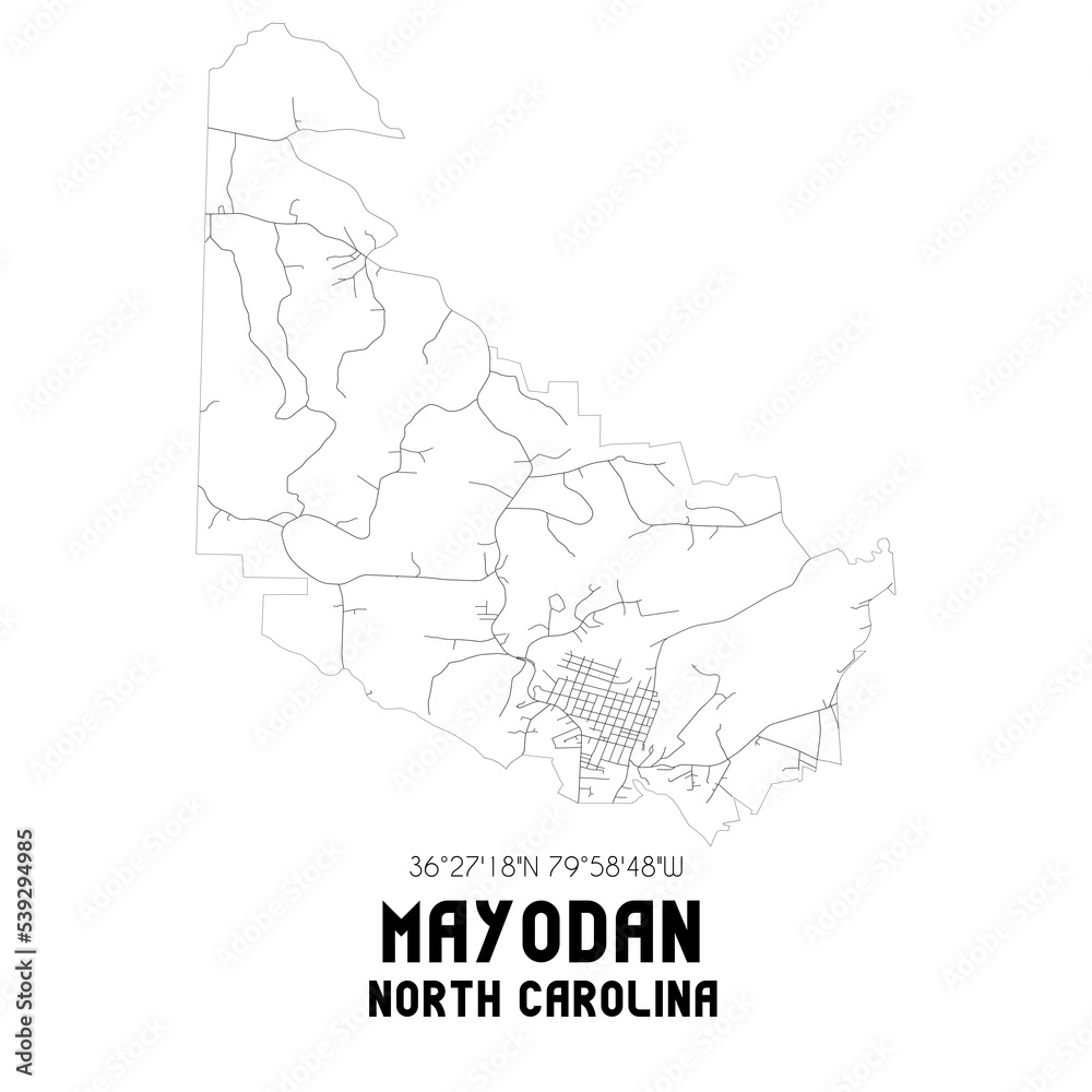 Mayodan North Carolina. US street map with black and white lines. Mayodan North Carolina. US street map with black and white lines.