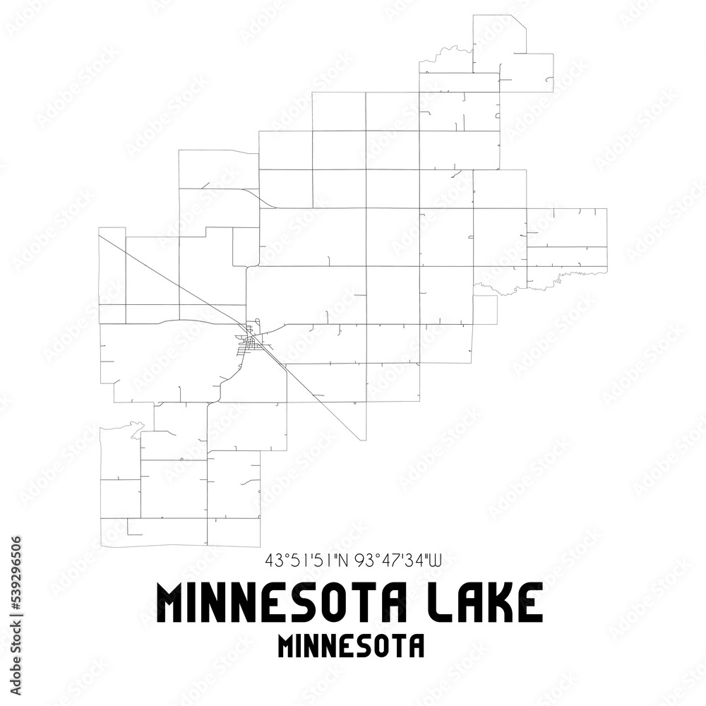 Minnesota Lake Minnesota. US street map with black and white lines. Minnesota Lake Minnesota. US street map with black and white lines.